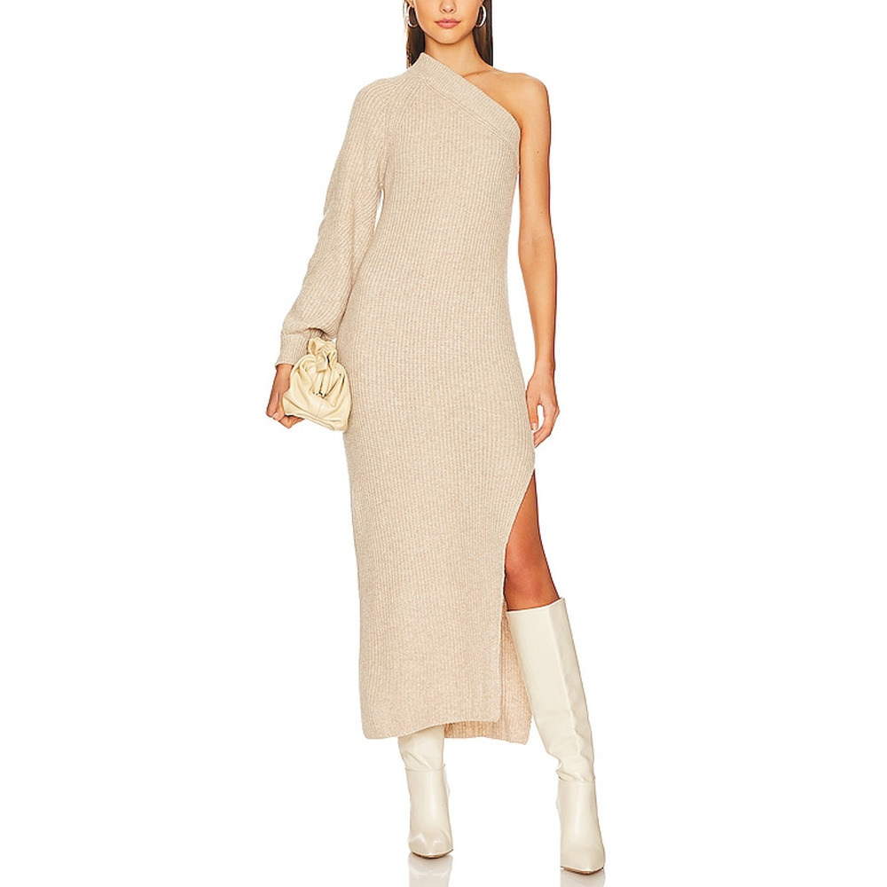 L'Academie Chic Oatmeal Feride Sweater Dress Size XL